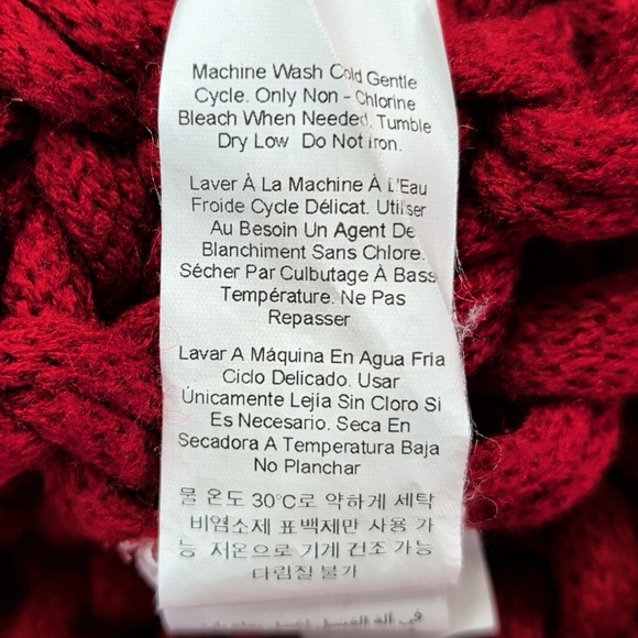 Pottery Barn Chunky Knit Throw Blanket Cardinal Red Braided Acrylic 44"x56" - Picture 7 of 9